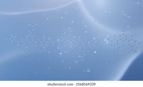 bombesin molecular structure, 3d model molecule, neurotransmitter, structural chemical formula view from a microscope