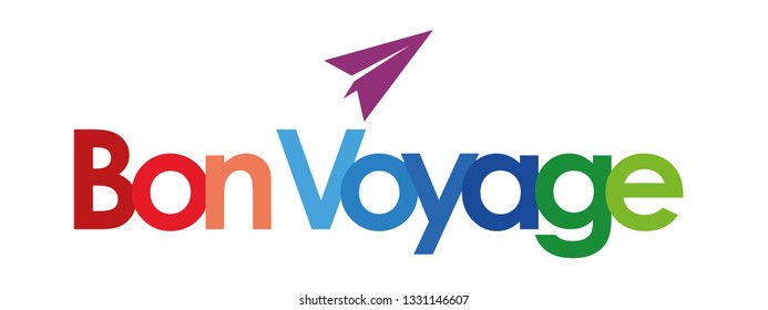 bon voyage and paper plane in white background - Powered by Shutterstock