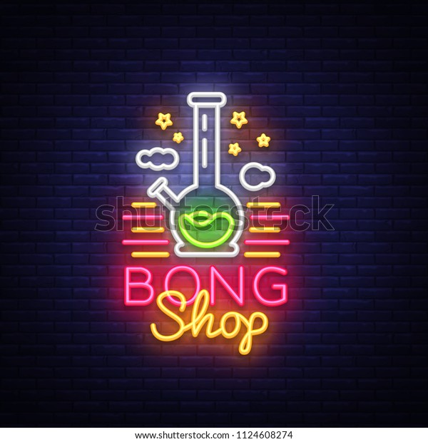 Bong Shop Neon Sign Logo Design Stock Illustration 1124608274 Shutterstock 7179