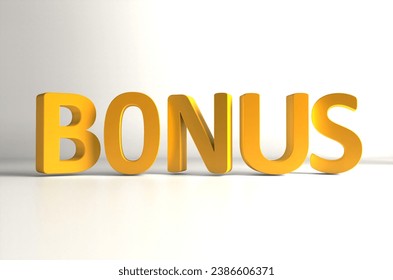 Bonus 3d text background.  The word bonus in 3d. Bonus background. Finance Concept. 