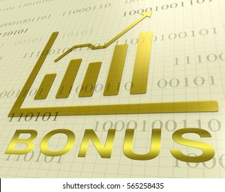 Bonus Graph Increasing Showing Extra Reward 3d Rendering