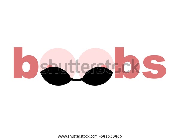 Boobs Emblem Tits Sign Hooters Typography Stock Illustration 641533486