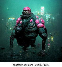 The Boogieman In Neo Tokyo, 3D Illustration, 3D Rendering