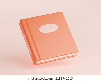 Book 3d Render, Closed Paper Textbook, Bestseller Or Verses. Classic Literature Volume With Pink Cover And Place For Title. Novels Digest, Diary, Fairytales Or Handbook Rendering. 3D Illustration