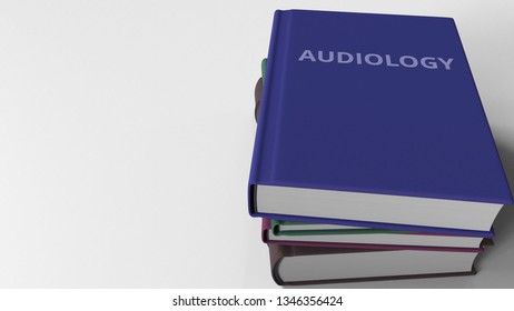 Book With AUDIOLOGY Title. 3D Rendering