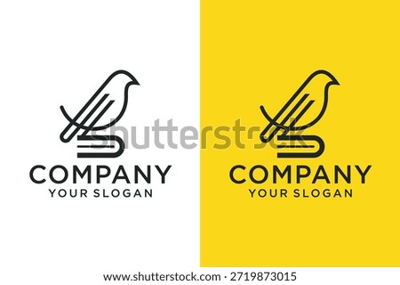 book and bird logo vector line outline monoline art icon
