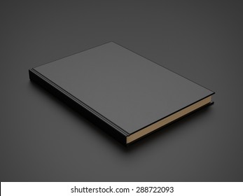 book with black blank cover. 3d render