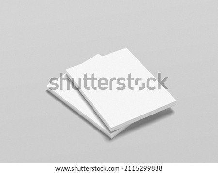 Book Cover Mockup. 3D rendering object. Blank space empty realistic book illustration.
