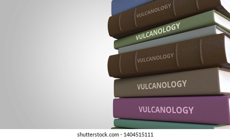 Book Cover With VULCANOLOGY Title, 3D Rendering