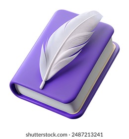 Book with feather 3D illustration - Powered by Shutterstock