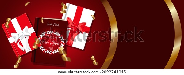 book gift books present reading\
happy new year white red background read horizontal\
background