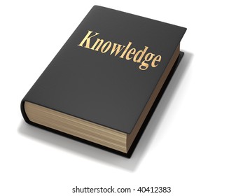 Book with 'knowledge' text - rendered in 3d