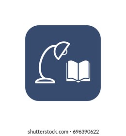 Book and lamp icon. Raster version.