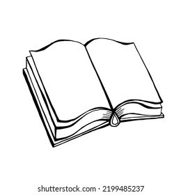 Book Linear Sketch Black White Isolated Stock Illustration 2199485237 ...