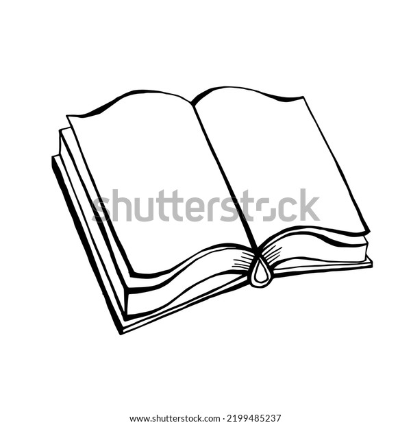 Book Linear Sketch Black White Isolated Stock Illustration 2199485237 ...