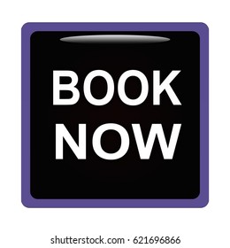 book now button isolated . 3d illustration .