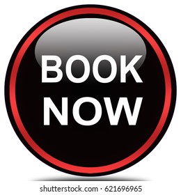 book now button isolated . 3d illustration .