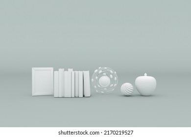 Book on grey background, 3D rendering.