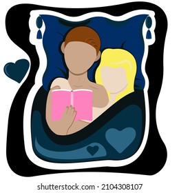 Book Reading Man Woman Bed Love Books Home Library People Heart