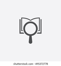 Book Search Icon, On White Background
