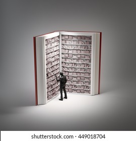 Book shaped bookshelf - 3d illustration