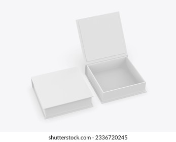 Book style hard box for branding presentation and mock up template, 3d illustration.