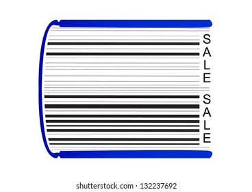 Book Stylized As Barcode. Raster Version.