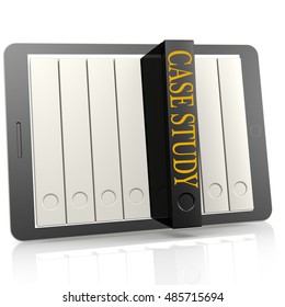 Book and tablet case study concept, 3D rendering