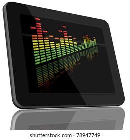 Book and tablet computer 3D model isolated on white, digital library concept, Objects with Clipping Paths