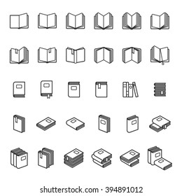 Book Thin Line Icons