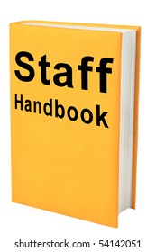 Book With Words Staff Handbook On Yellow Cover