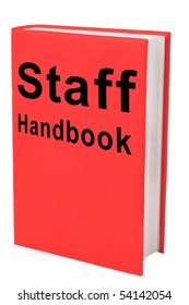 Book With Words Staff Handbook On Red Cover