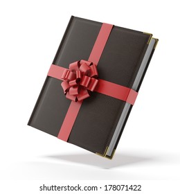 Book Wrapped With A Red Ribbon