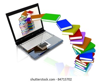 Books Fly Into Laptop Stock Illustration 84715702 | Shutterstock