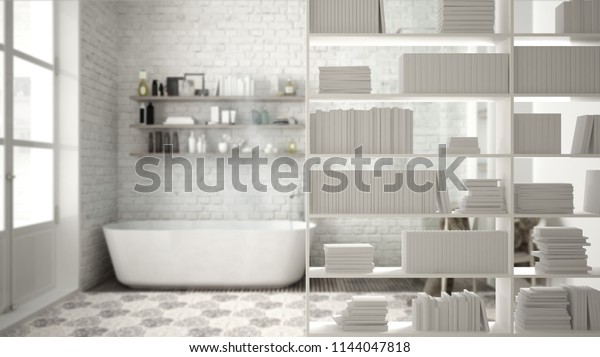 Bookshelf Closeup Shelving Foreground Interior Design Stock