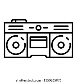 Boom Box Icon. Outline Boom Box Icon For Web Design Isolated On White Background