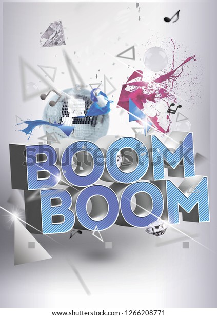 Boom Boom Dance Competition Background Poster Stock Illustration