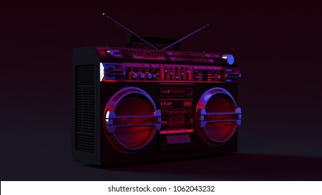 Boombox Moody 80s Lighting 3d Illustration