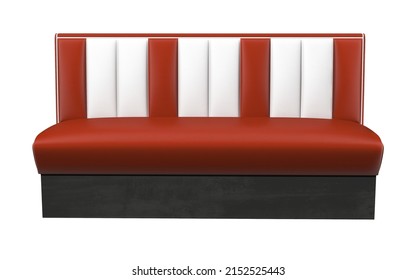  Booth Banquette. Isolated On White Background. 3d Illustration