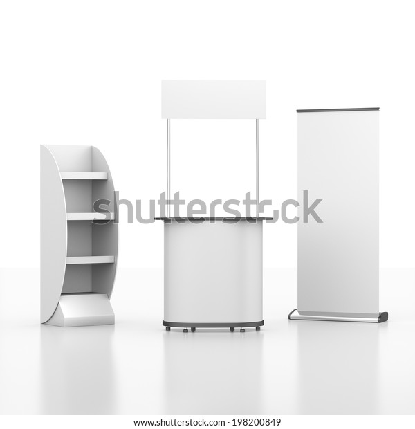 Booth Kiosk Rollup Display Front View Stock Illustration 198200849 ...