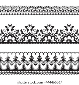 Seamless Wedding Laace Pattern Ornamental Black Stock Vector (Royalty ...