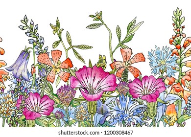 Mughal Flower Motif Border Stock Illustration 1339984244