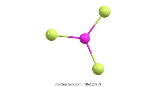 Boron Tribromide Or BBr3 Is A Colorless, Fuming Liquid Compound Containing Boron And Bromine. It Is Decomposed By Water And Alcohols. 3d Illustration