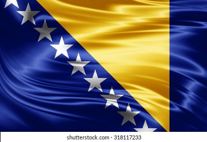 Bosnia And Herzegovina Flag Of Silk 