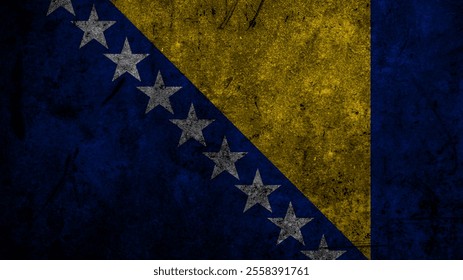 Bosnia Herzegovina grunge flag on the aged stone background - Powered by Shutterstock