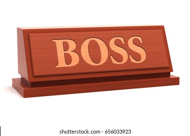 Boss Title On Nameplate. 3d Illustration