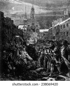 The Boston Massacre, March 5, 1770, Illustration From Leslie's Monthly, 1880