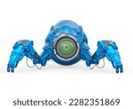 bot ball is ready in front view action, 3d illustration