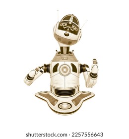 bot is saying come here and give me a hug, 3d illustration