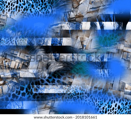 Botanical composition abstract background for amazing fabric background, greeting card and textile print - Illustration
